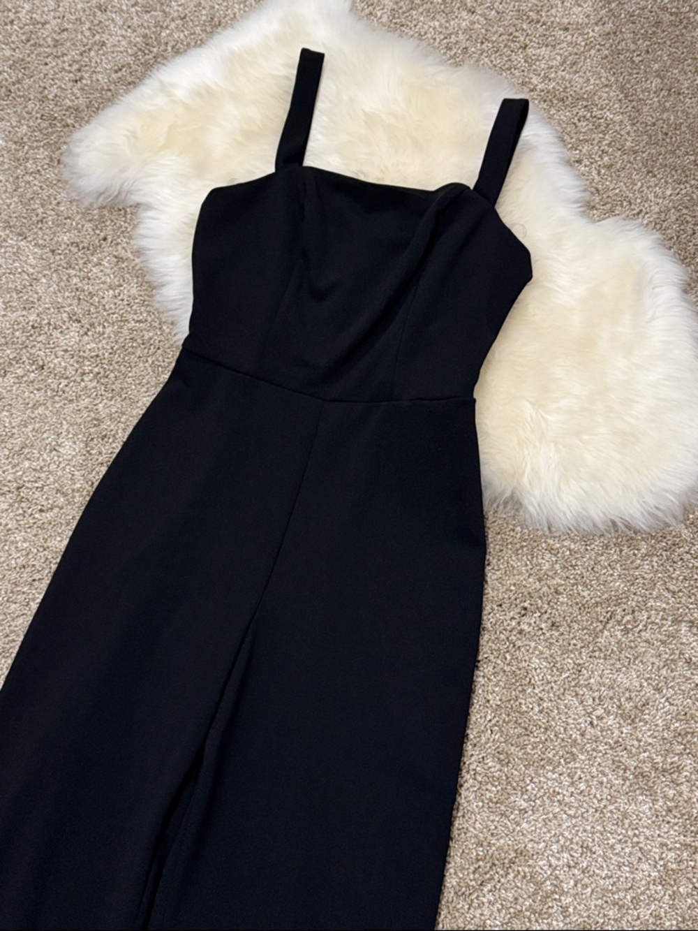 NWOT Crystal Sky Women’s Black Wide-Leg Square-Neck Jumpsuit Size S - Picture 2 of 7